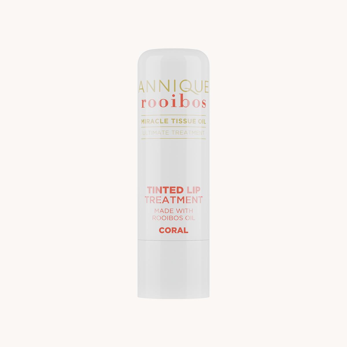 Annique Rooibos tinted lip treatment in coral